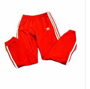 Authentic vintage  y2k Adidas trackpant joggers red stripe kids size Large